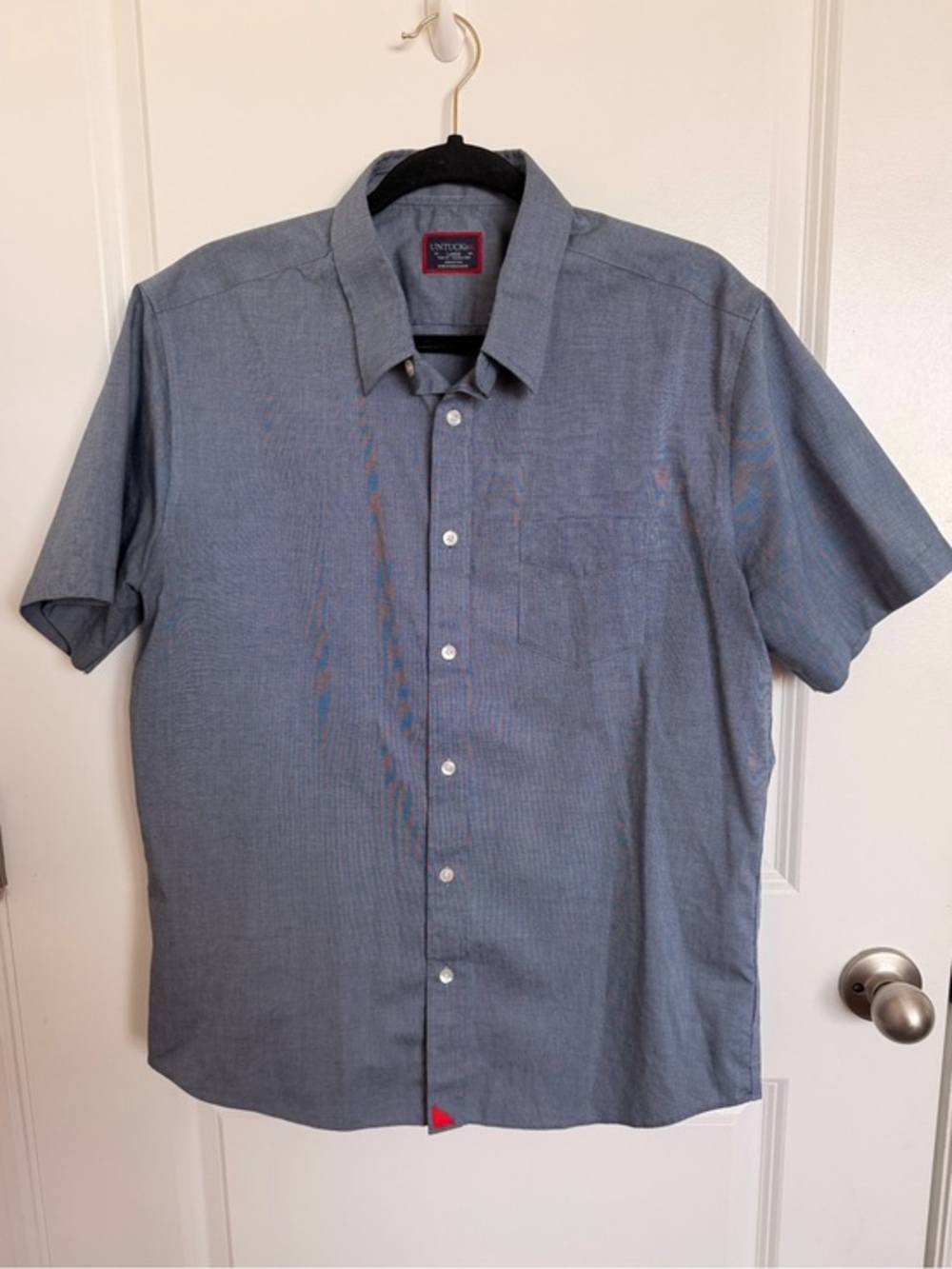 UNTUCKit Men’s Slim Fit Short Sleeve Button Up Large